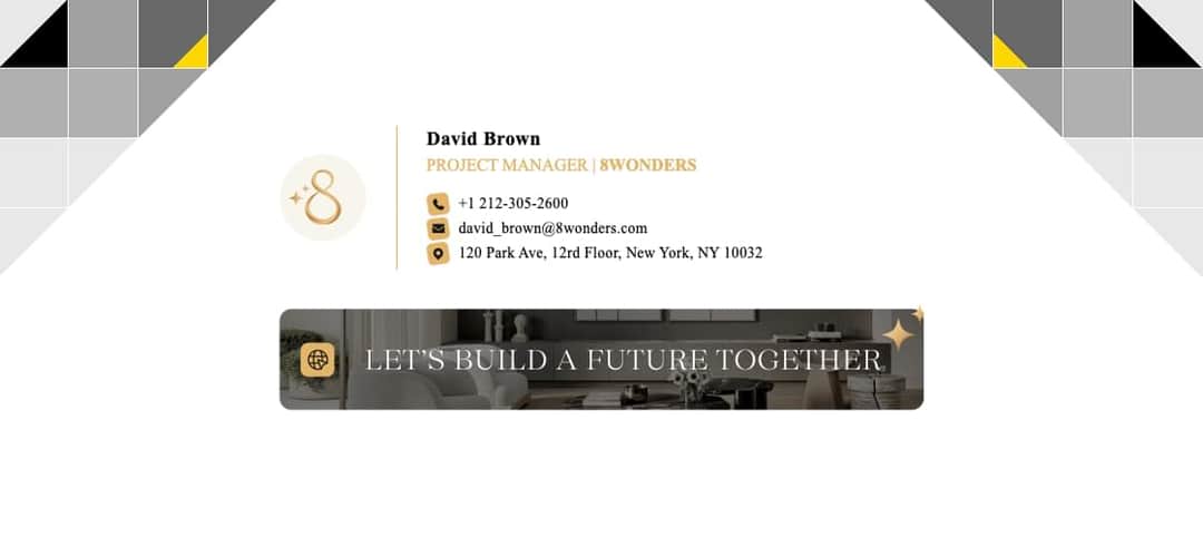 Email signature preview