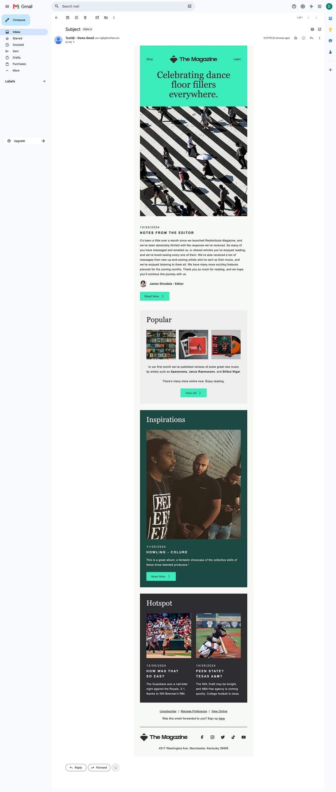 Email template preview