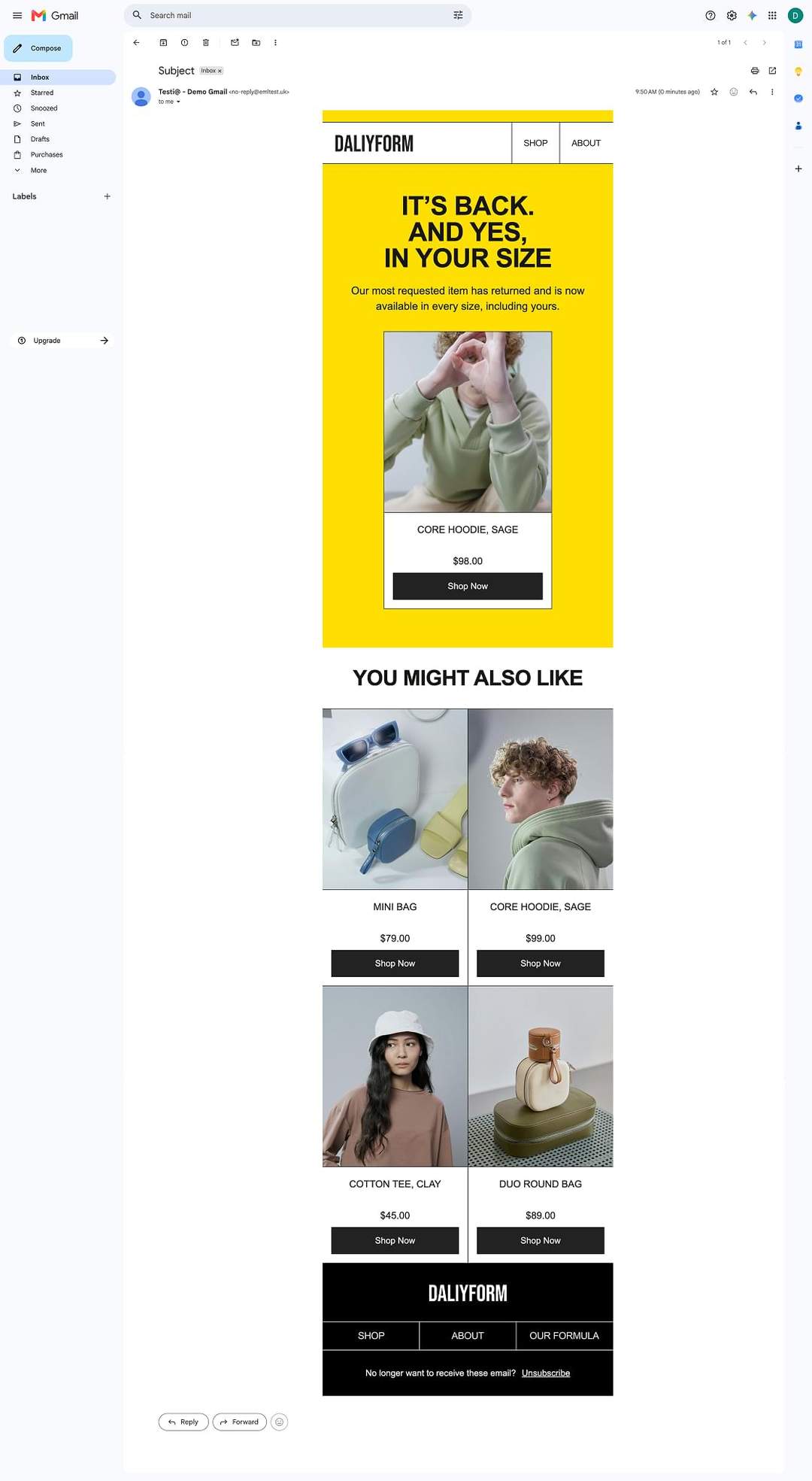 Email template preview
