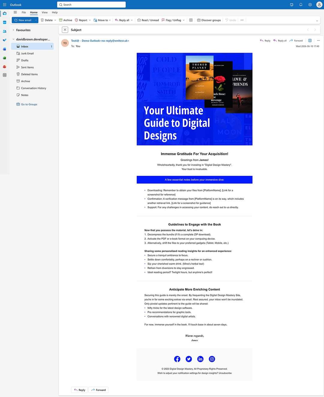 Outlook email template preview