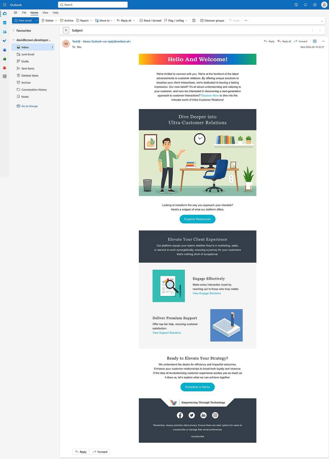 Outlook email template preview