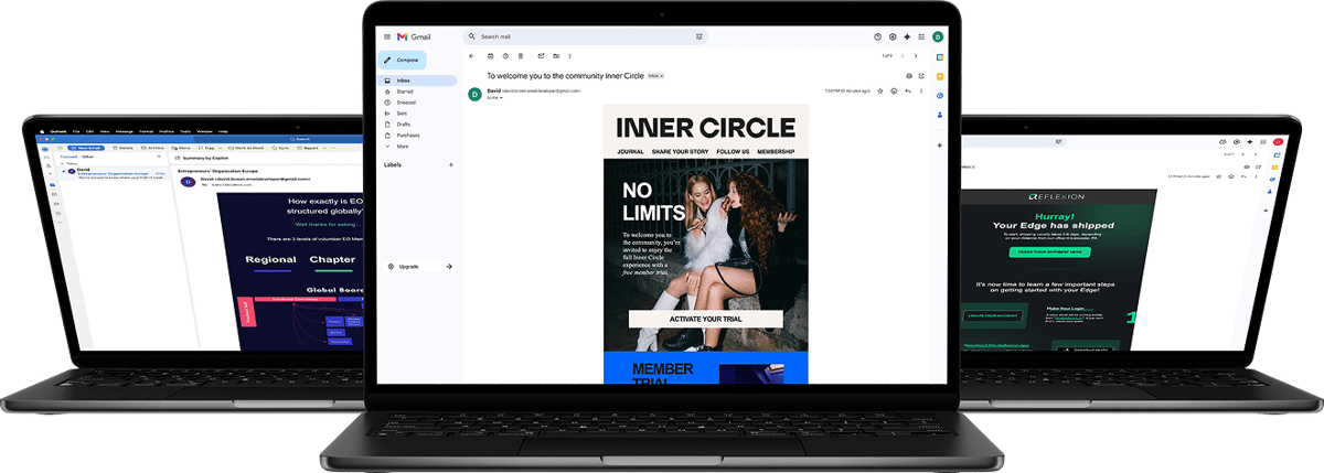 Email templates on multiple devices