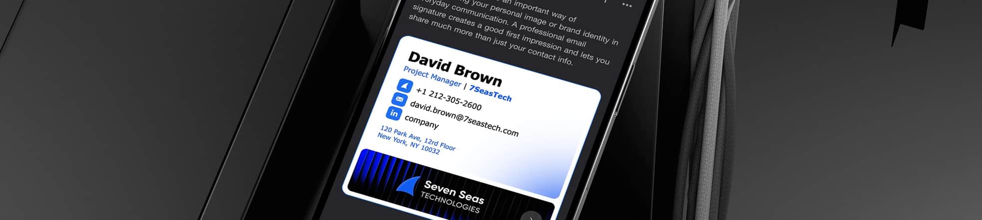 Email signature on smartwatch