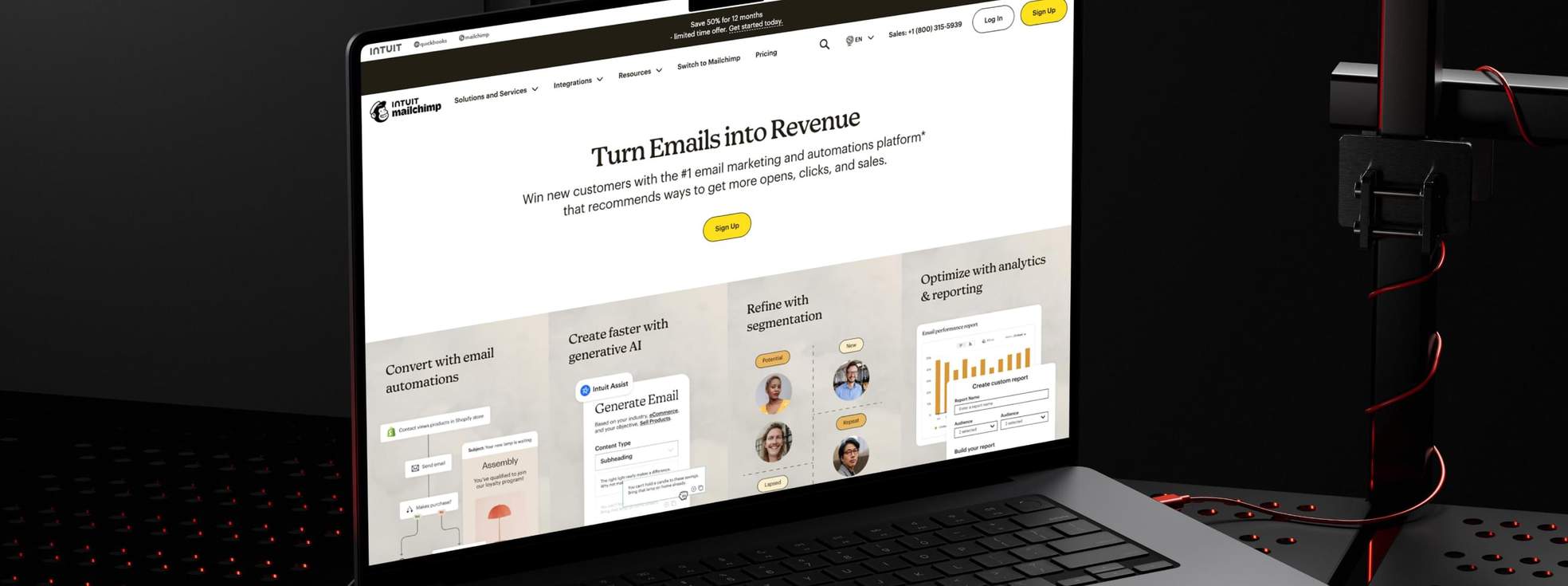 Mailchimp email template benefits showcase