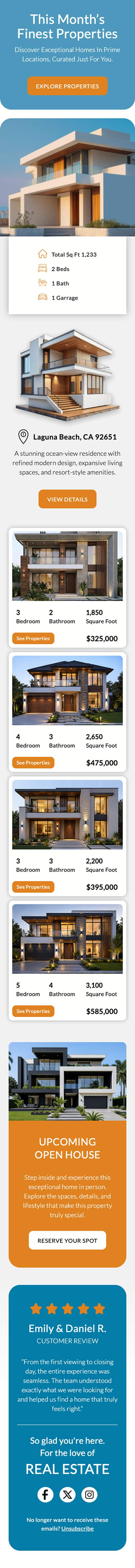 Responsive email template on a mobile device 6