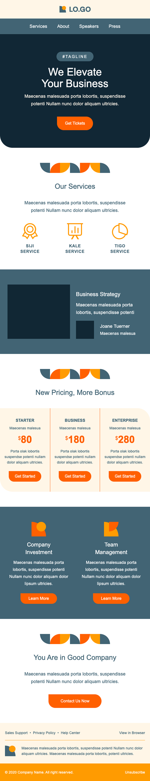 Email template example 1