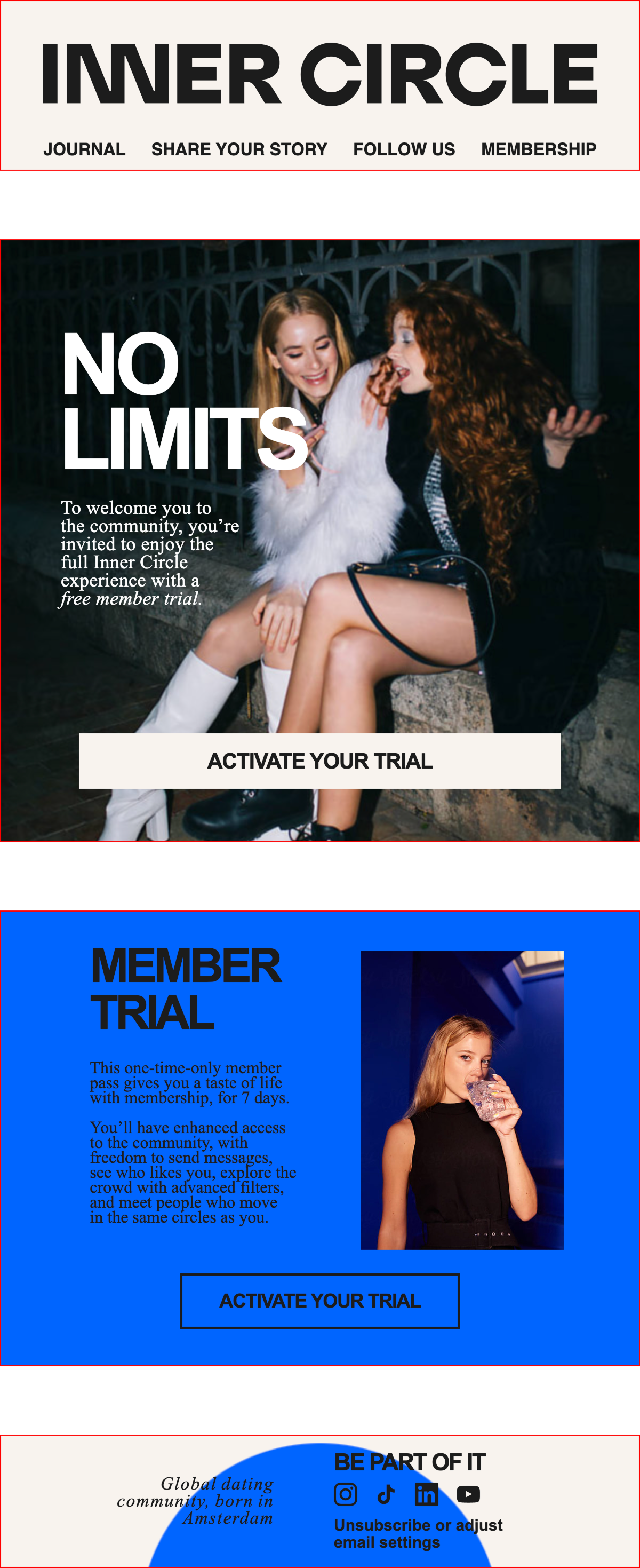 Email template desktop view