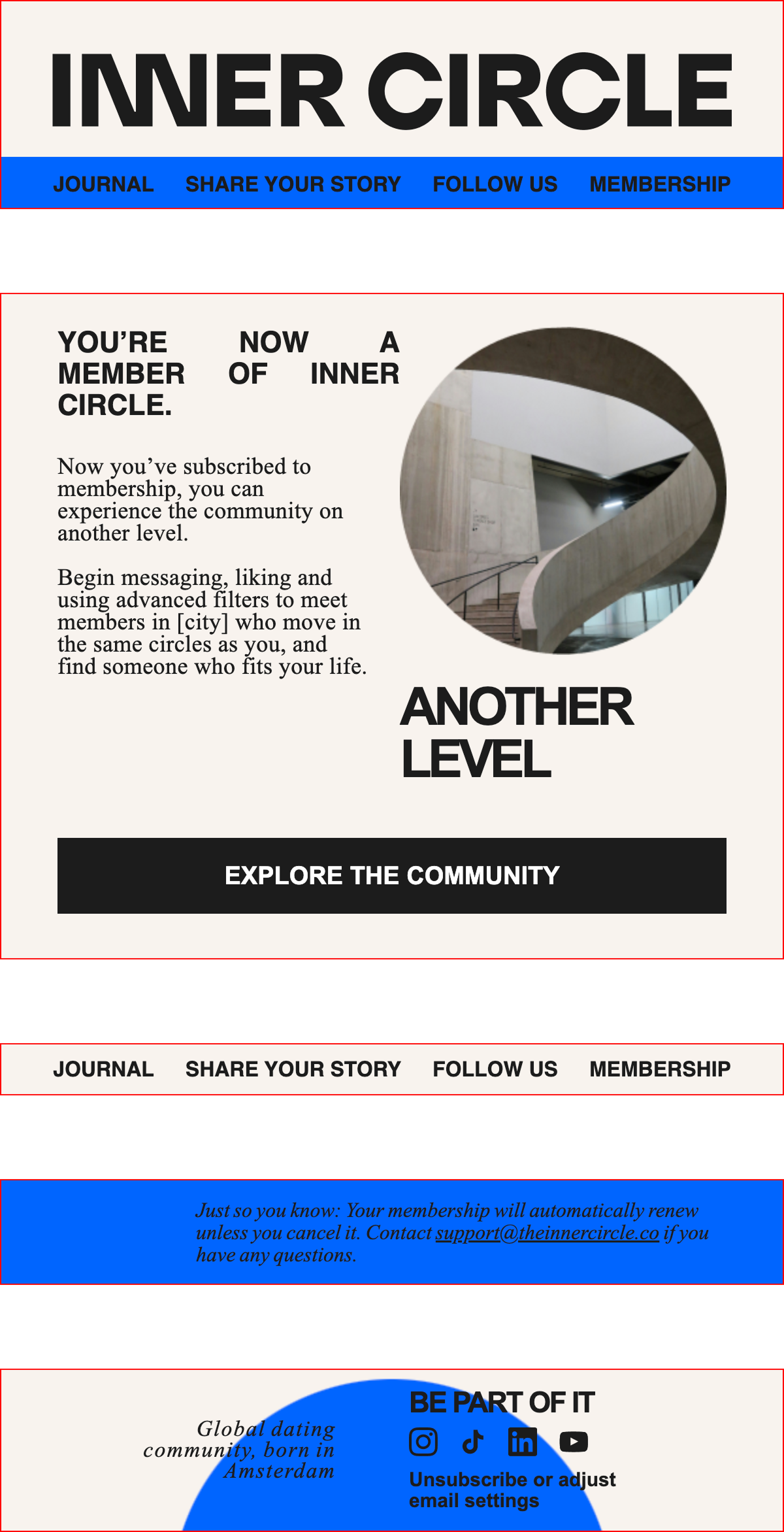 Email template desktop view