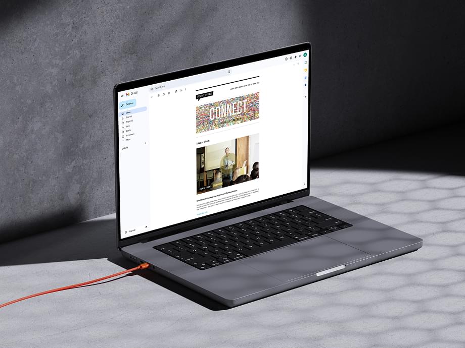 ASAP email template design on laptop