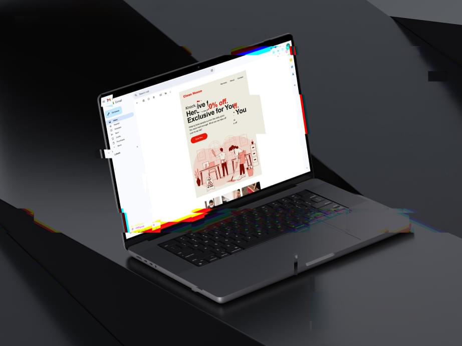 Email template with rendering issues on MacBook laptop