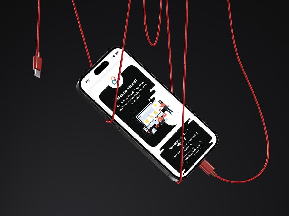 Email template on iPhone mobile device