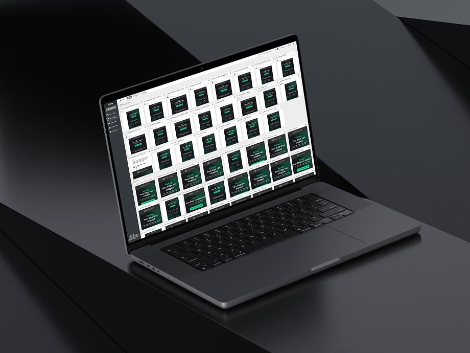 Email template on MacBook laptop