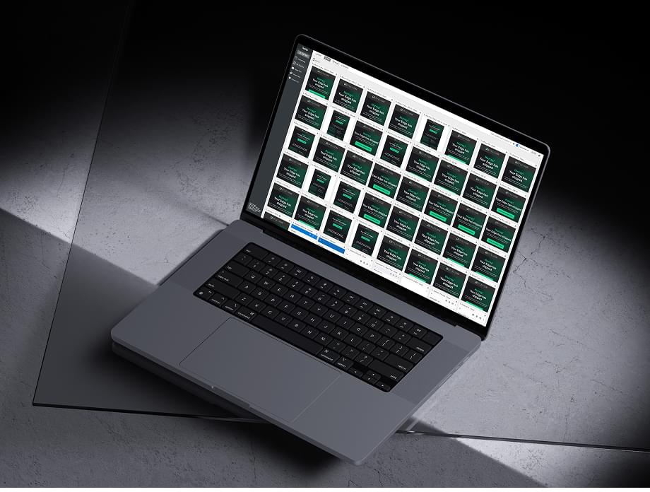 Email template on MacBook laptop