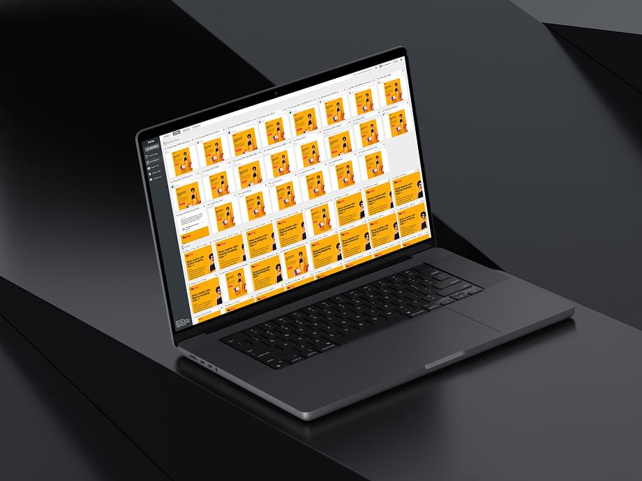 Email template on MacBook laptop