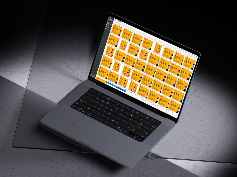 Email template on MacBook laptop