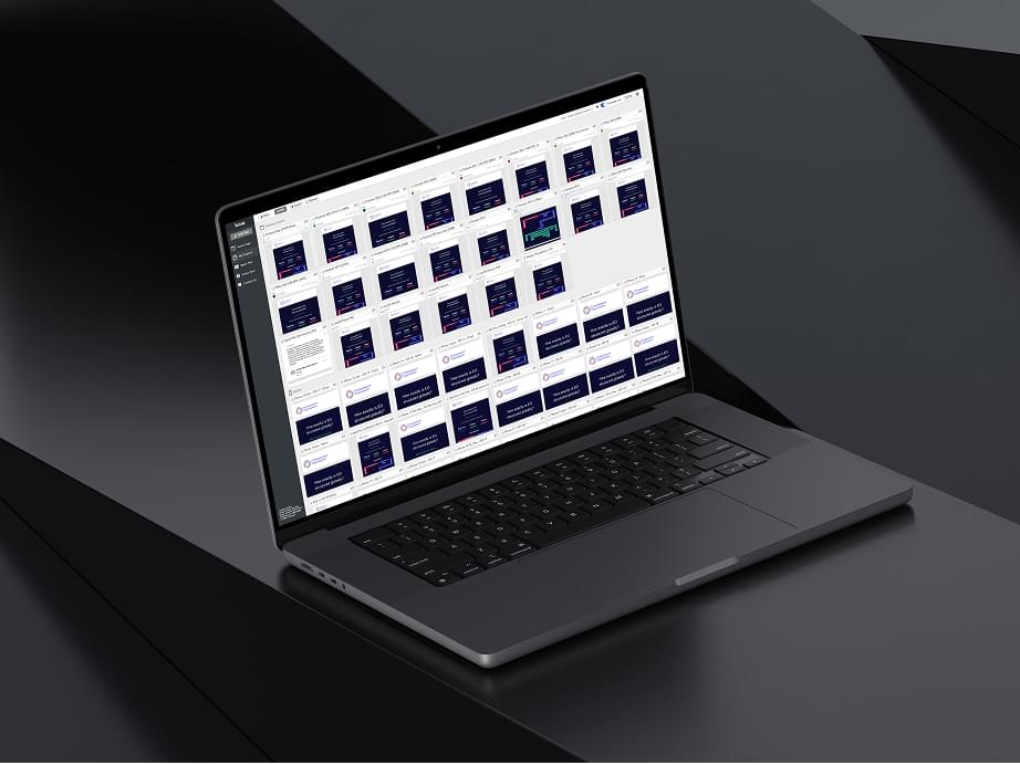 Email template on MacBook laptop