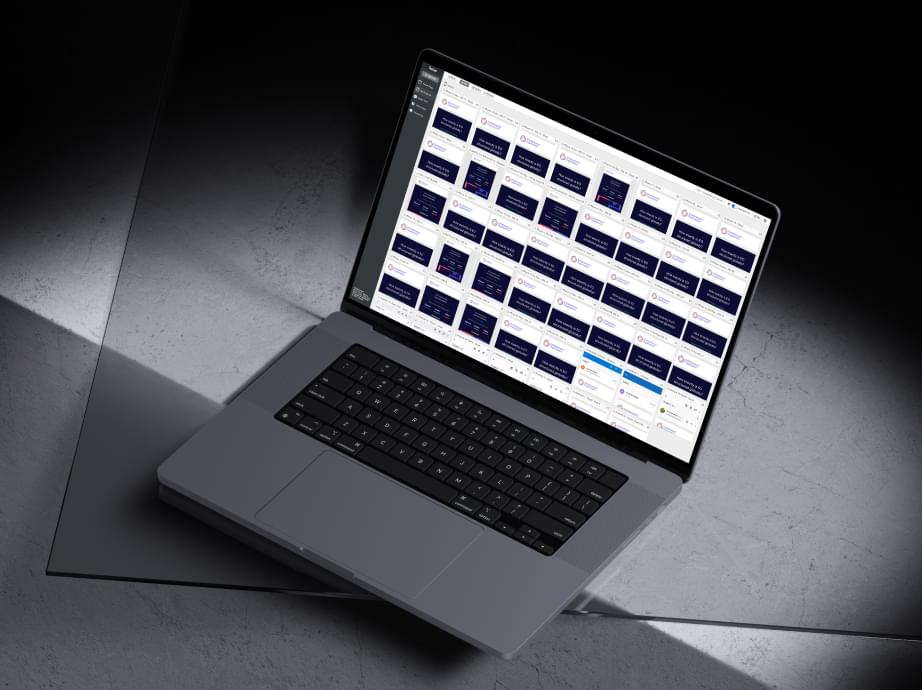 Email template on MacBook laptop