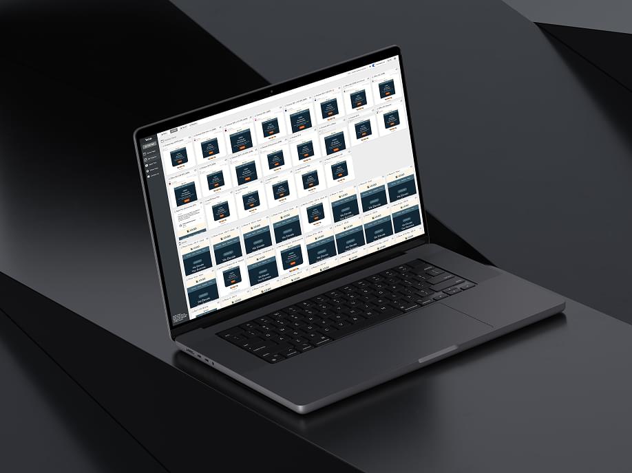 Email template on MacBook laptop