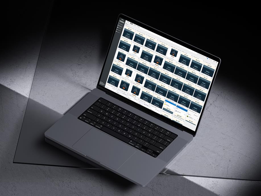 Email template on MacBook laptop