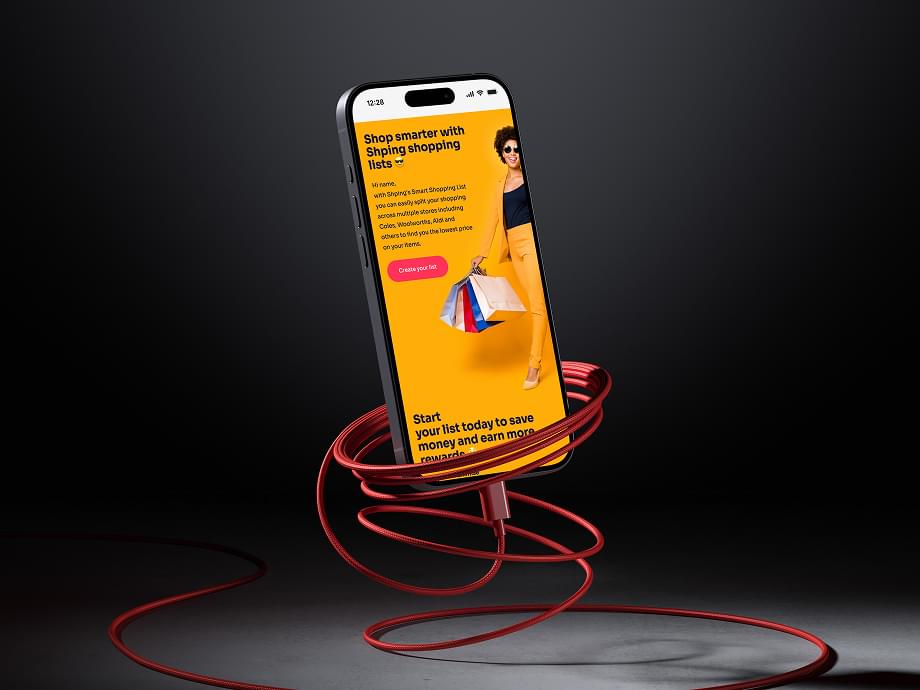 Email template on iPhone mobile device