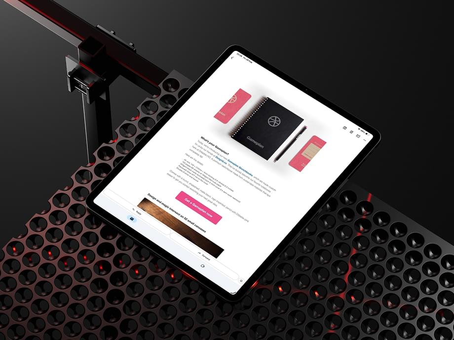 Email template on iPad tablet