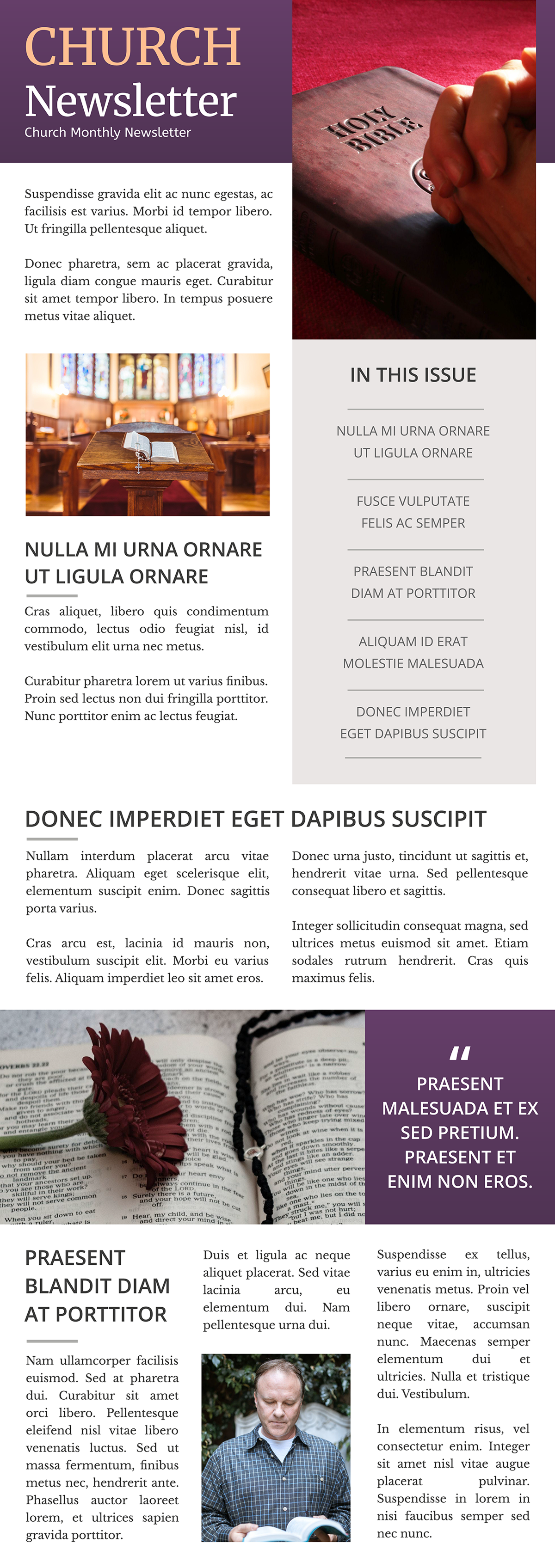 Email newsletter example