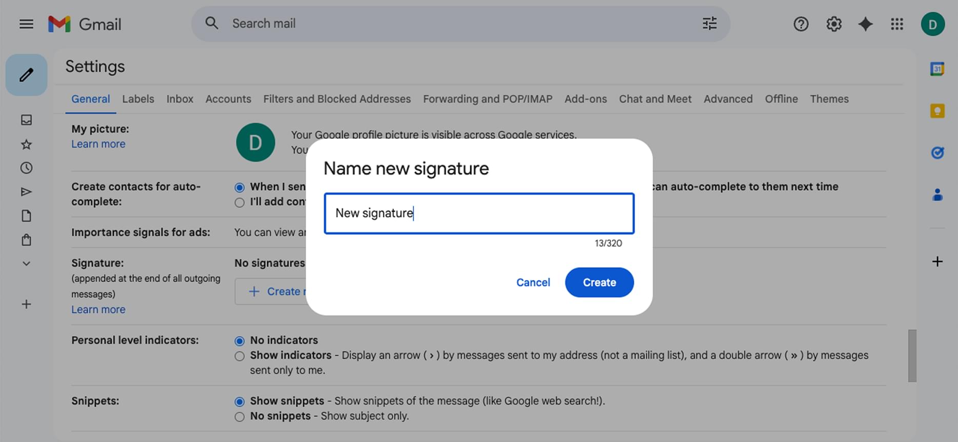 Name new signature