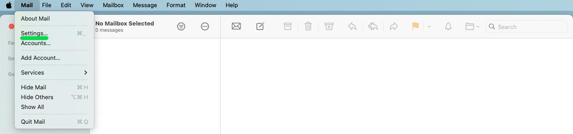 Mail settings