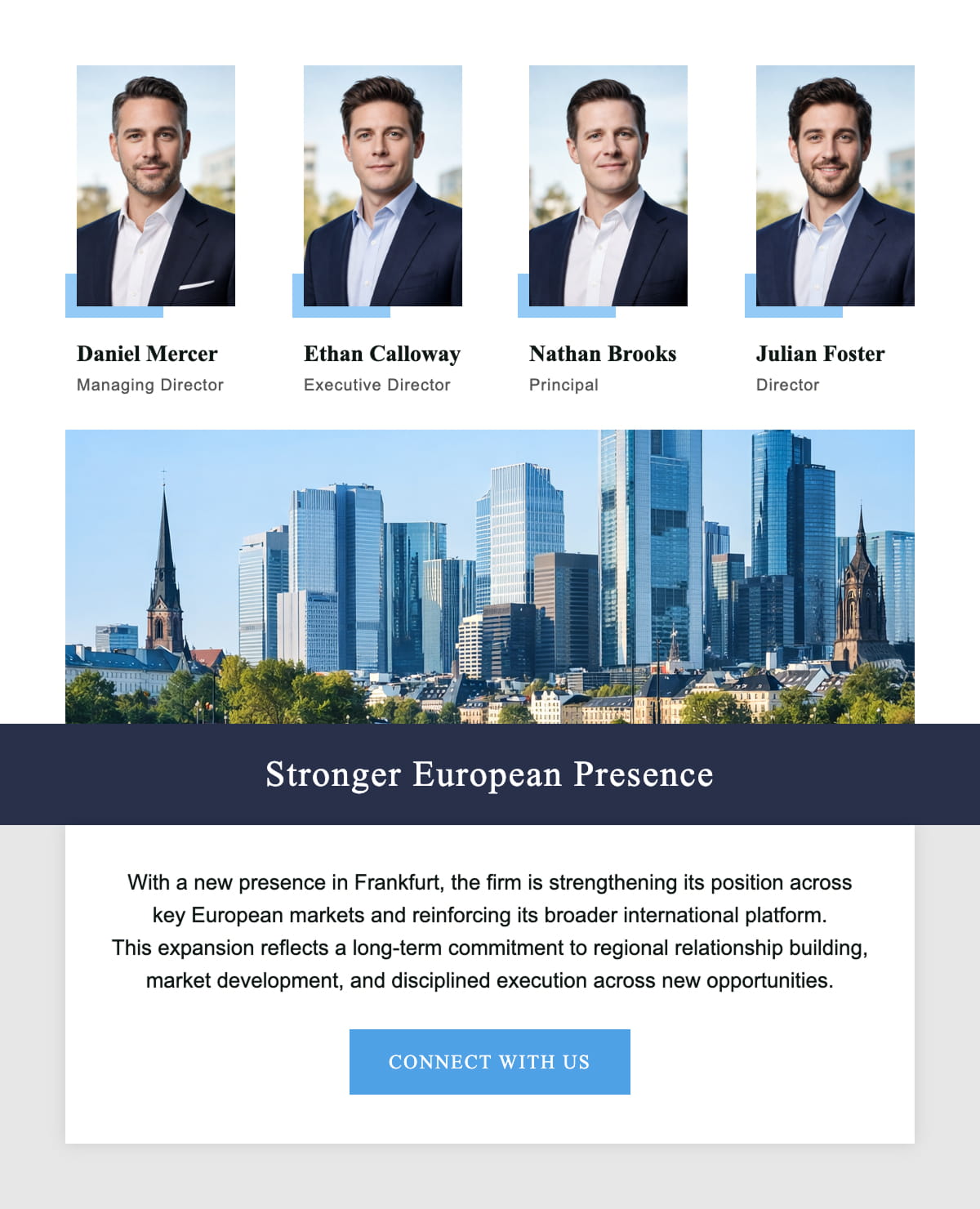 Responsive email block example 1 desktop