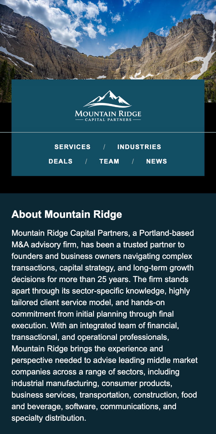 Navigation panel responsive example mobile