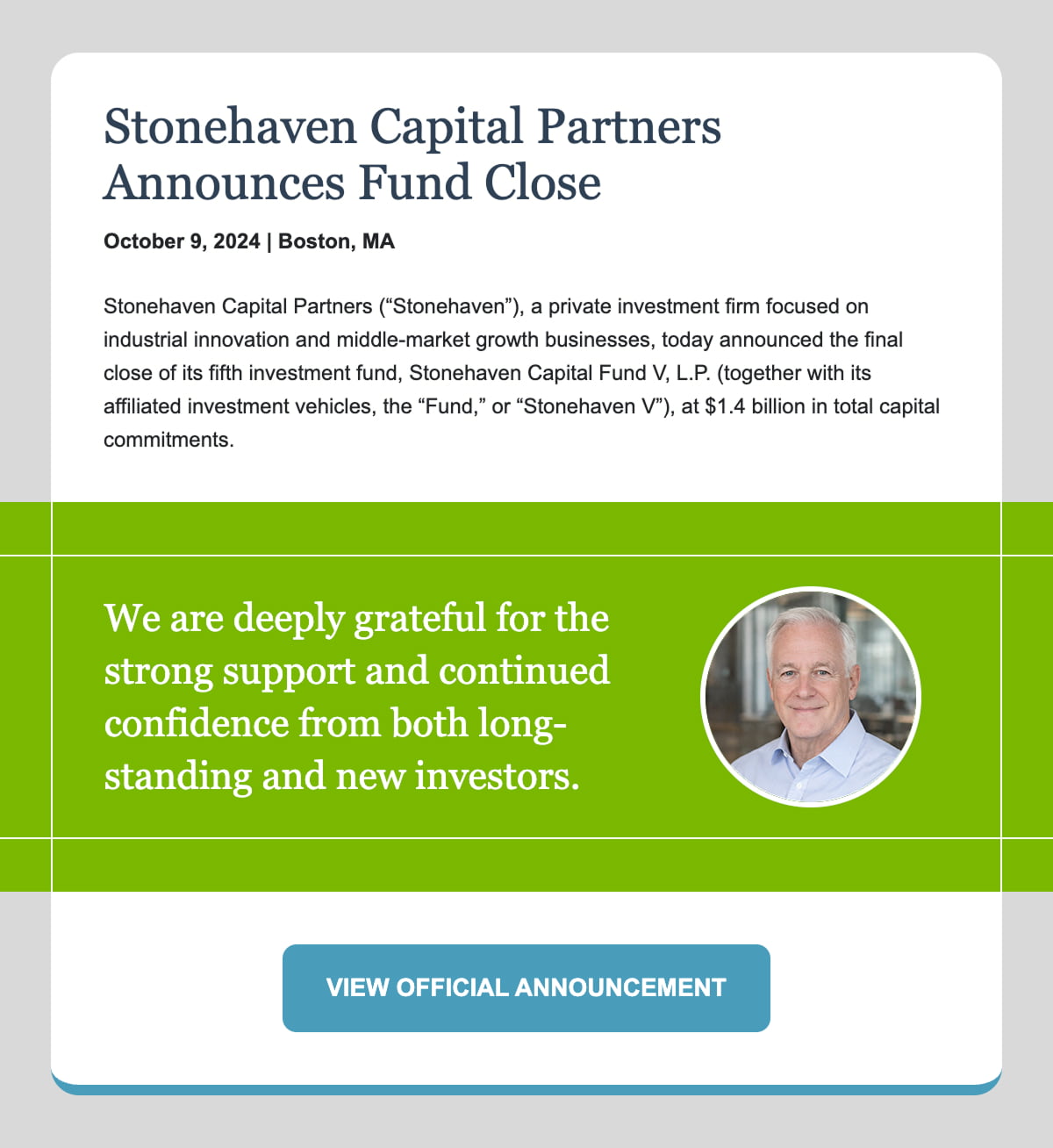 Testimonial card responsive example desktop